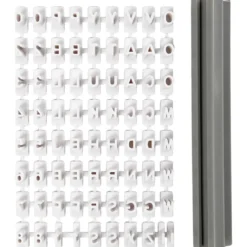 Stämpelset, bokstäver, siffror, H: 6 mm, vit, 1 set