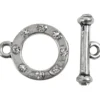 Stånglås, L: 17 mm, Dia. 20 mm, Hålstl. 2 mm, antiksilver, 1 set
