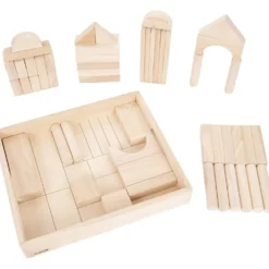 Stora Träklossar, D: max 1,5, L: max 21 cm, B: max 7 cm, stl. 45.5x38,5x7,2 cm, 54 delar/ 1 set