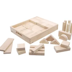 Stora Träklossar, D: max 1,5, L: max 21 cm, B: max 7 cm, stl. 45.5x38,5x7,2 cm, 54 delar/ 1 set