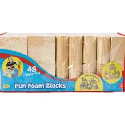 Stora Wood-look klossar, Olika storlekar och former. , stl. 7x7-15x30 cm, 48 delar/ 1 förp.