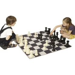 Stort schackspel med pjäser, stl. 100x100 cm, 1 set