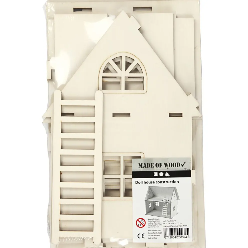 Sätt-ihop-själv dockhus, H: 25 cm, stl. 18x27 cm, 1 st.
