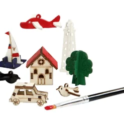 Sätt-ihop-själv träfigurer, vardag, L: 15,5 cm, B: 17 cm, tjocklek 3 mm, 1 förp.