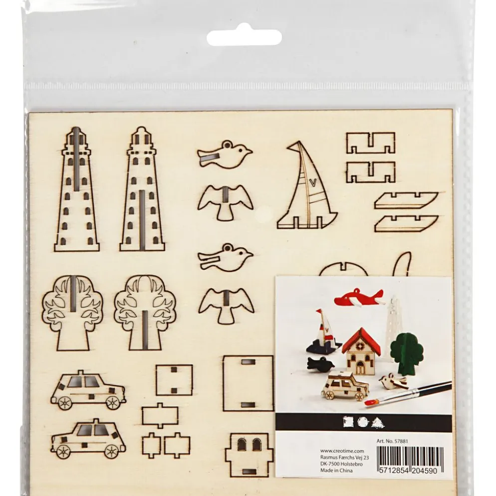 Sätt-ihop-själv träfigurer, vardag, L: 15,5 cm, B: 17 cm, tjocklek 3 mm, 1 förp.