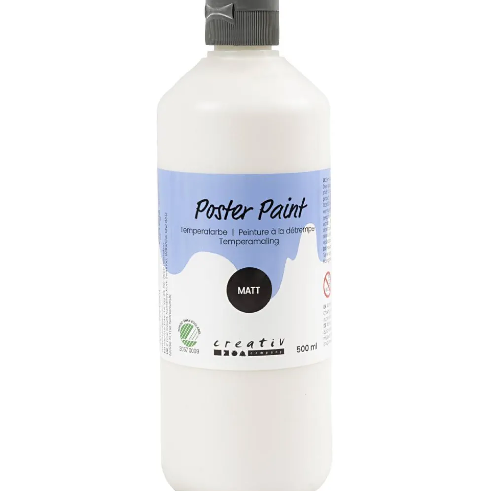 Temperafärg, matt, semi opaque, vit, 500 ml/ 1 flaska