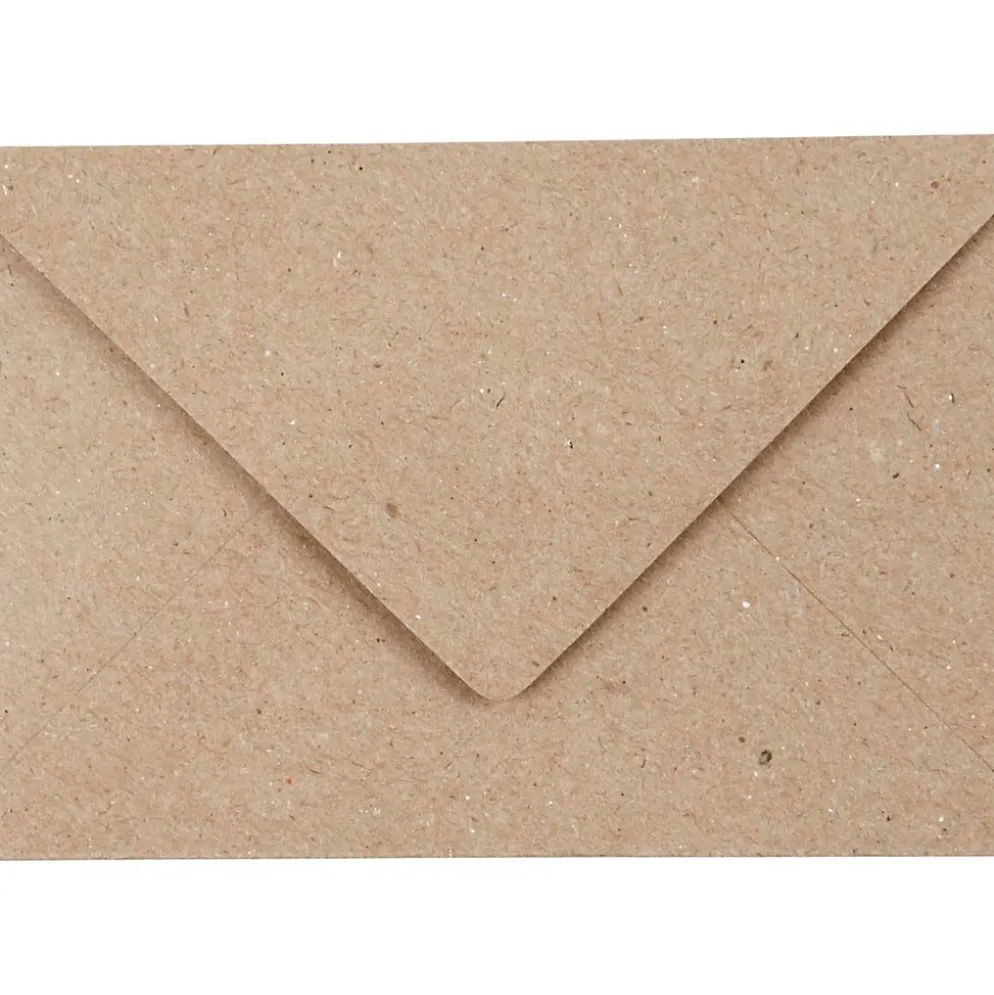 Återvunnet kuvert, kuvertstl. 7,8x11,5 cm, 120 g, natur, 50 st./ 1 förp.