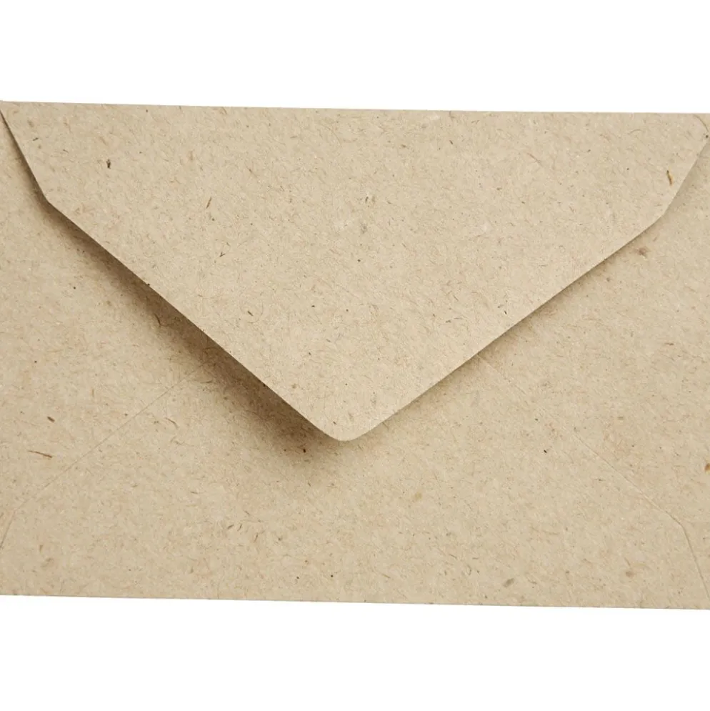 Återvunnet kuvert, kuvertstl. 7,8x11,5 cm, 120 g, natur, 50 st./ 1 förp.