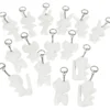Textilfigurer med nyckelring, stl. 6-10 cm, vit, 15 st./ 1 förp.