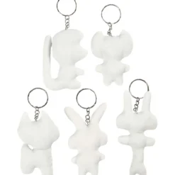 Textilfigurer med nyckelring, H: 6-10 cm, 5 st./ 1 förp.