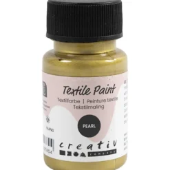 Textilfärg, pärlemor, täckande, guld, 50 ml/ 1 flaska