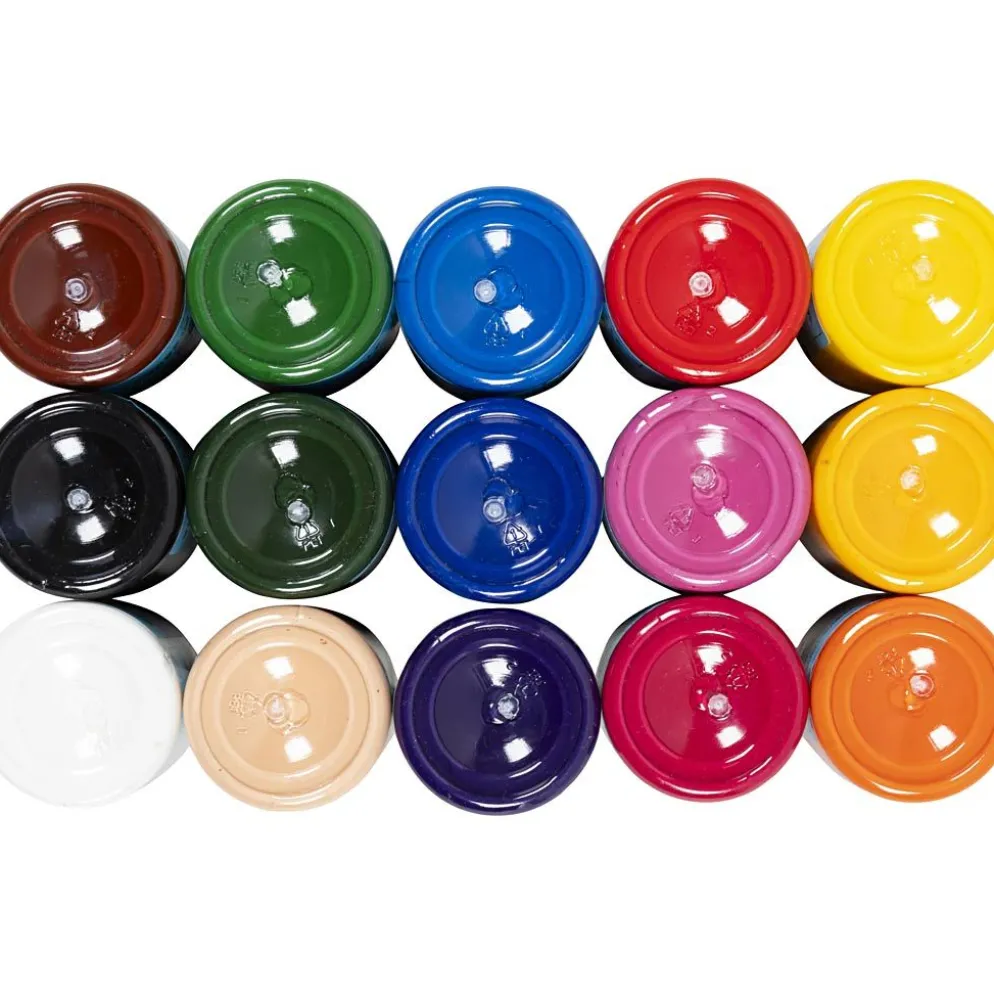 Textilfärg, semi opaque, mixade färger, 15x500 ml/ 1 förp.