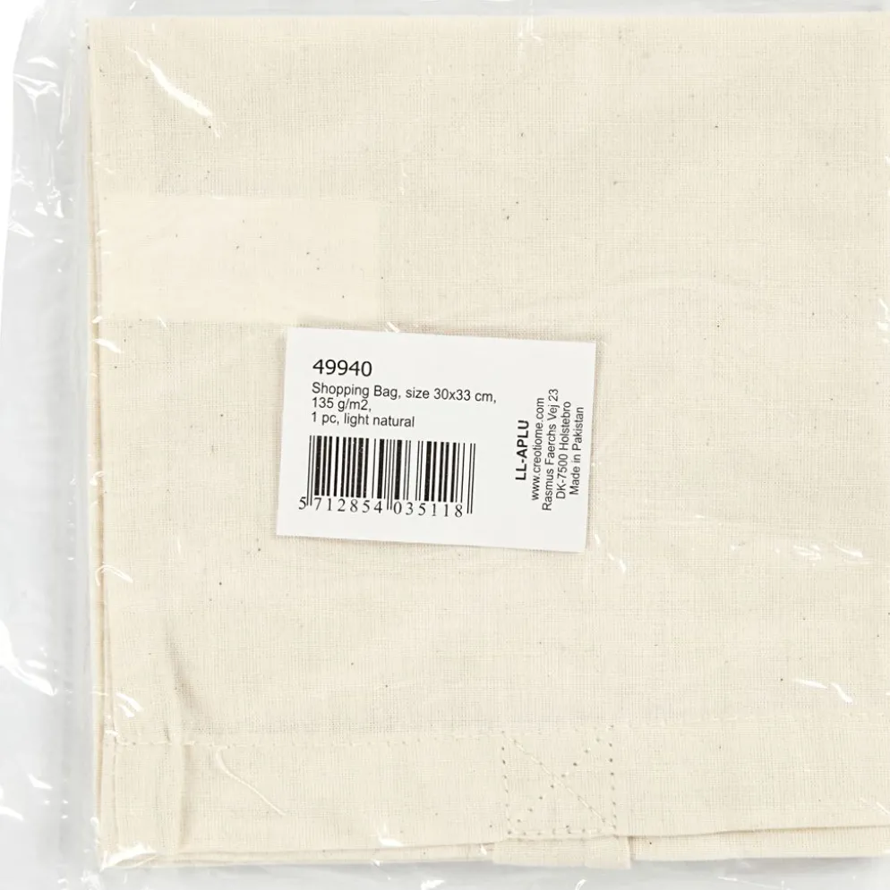 Textilkasse, stl. 30x33 cm, 135 g, ljusnatur, 1 st.