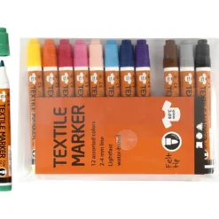Textilpennor, spets 2-4 mm, mixade färger, 12 st./ 1 förp.