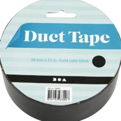 Textiltejp, B: 38 mm, svart, 25 m/ 1 rl.