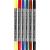 Textiltuschpennor, spets 2,3+3,6 mm, standardfärger, 6 st./ 1 förp.