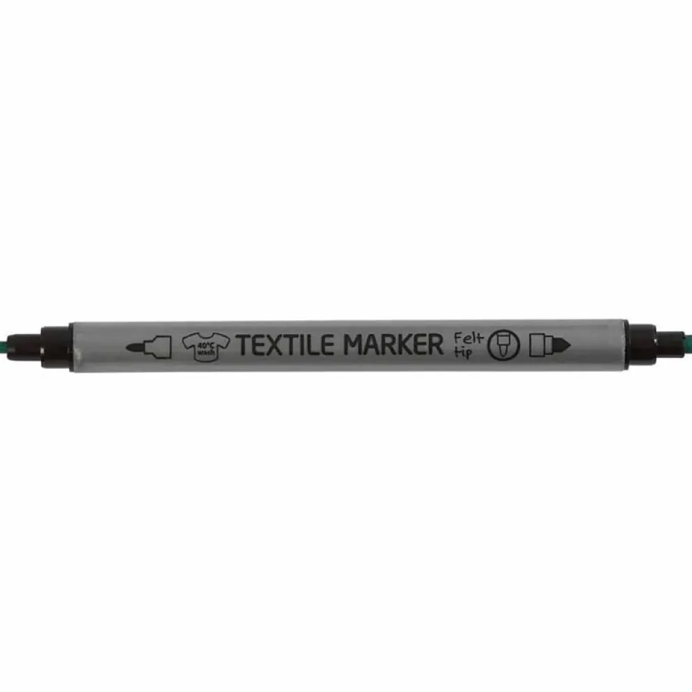 Textiltuschpennor, spets 2,3+3,6 mm, standardfärger, 6 st./ 1 förp.