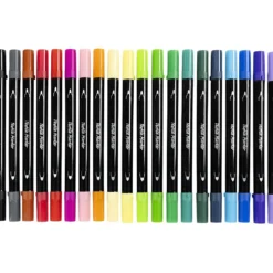 Textiltuschpennor, spets 2,3+3,6 mm, standardfärger, 20 st./ 1 förp.