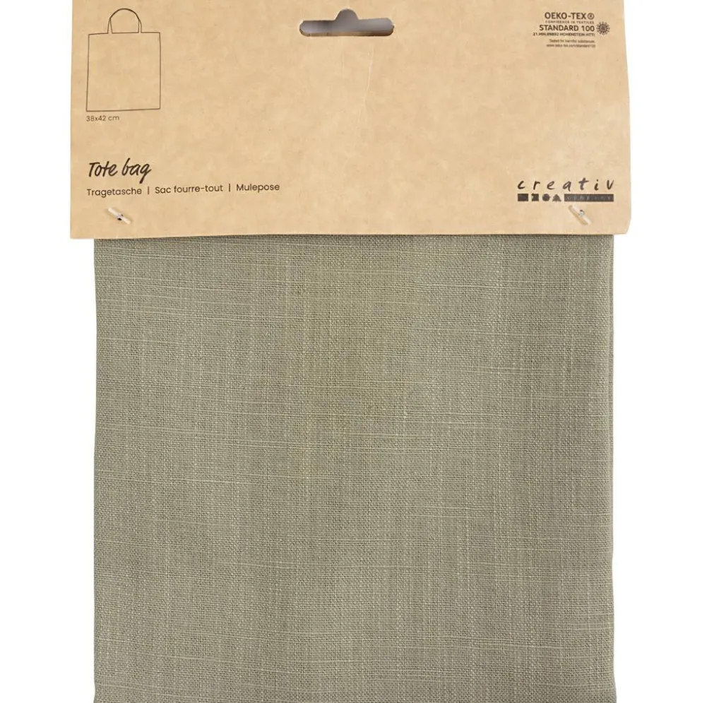 Tote bag, stl. 38x42 cm, 185 g, dusty grön, 1 förp.