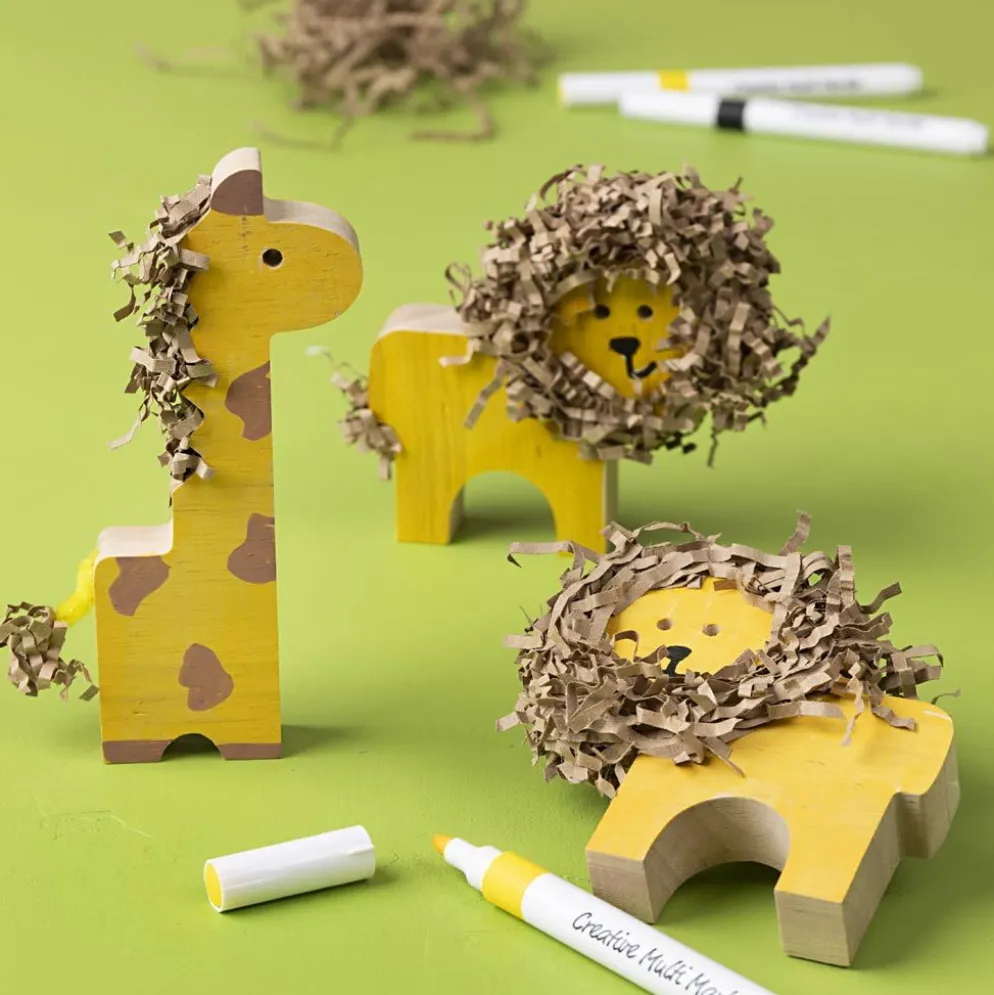 Trädjur, Safari, H: 3-14,5 cm, tjocklek 2 cm, 10 st./ 1 förp.