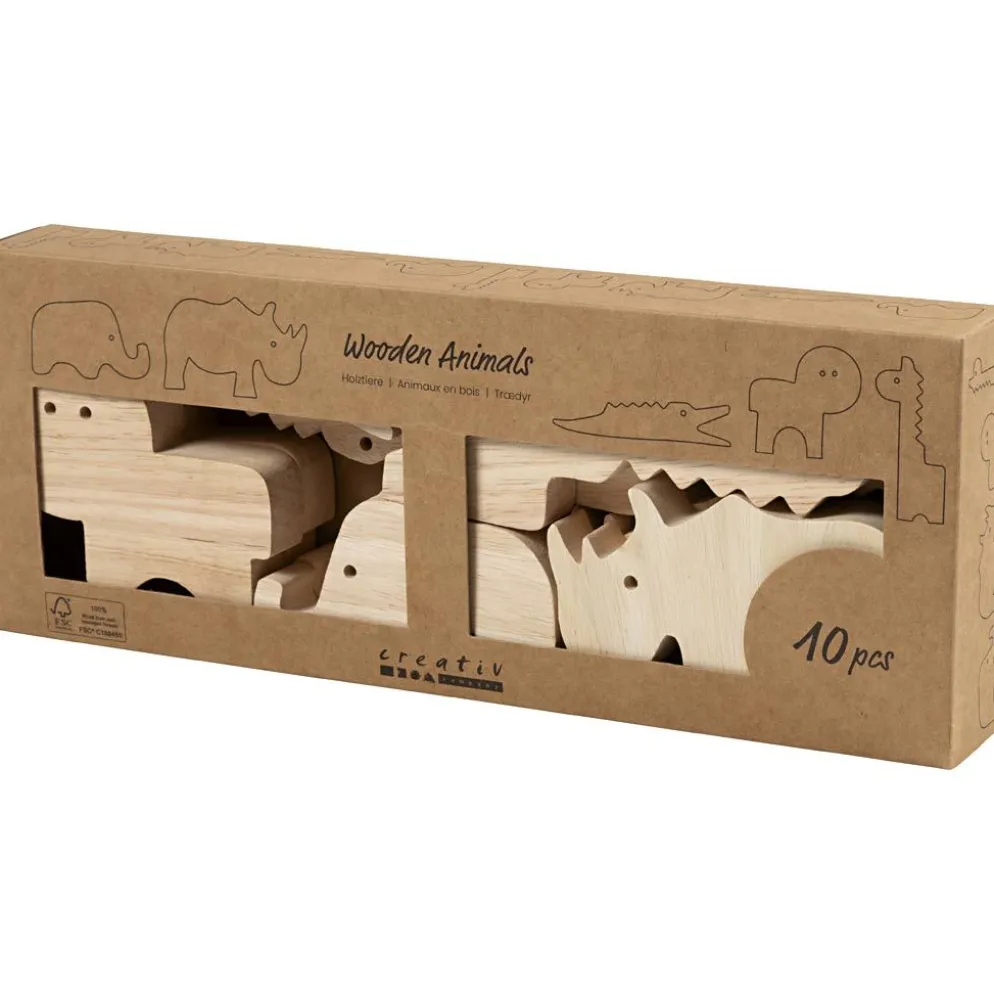 Trädjur, Safari, H: 3-14,5 cm, tjocklek 2 cm, 10 st./ 1 förp.