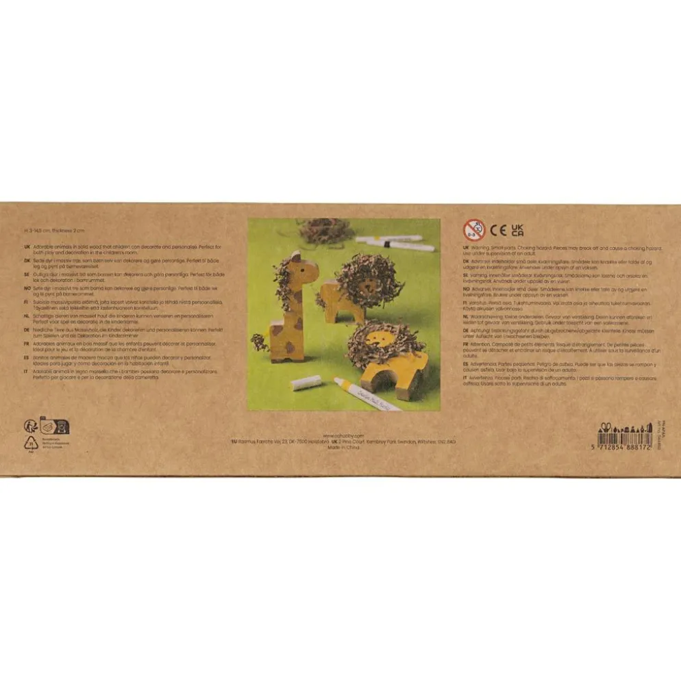 Trädjur, Safari, H: 3-14,5 cm, tjocklek 2 cm, 10 st./ 1 förp.
