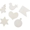 Träfigurer till dekoration, stl. 6x6 cm, 24 st./ 1 förp.