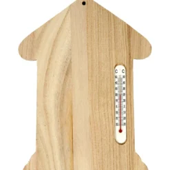 Trähus med termometer, stl. 23,5x16,5 cm, 1 st.