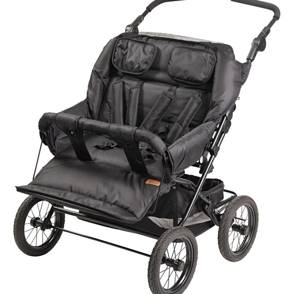 TRILLE Gamma Basic tvillingsittvagn, stl. 82x77x31 cm, svart, 1 st.