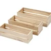Trälådor, H: 6,5+7+7,5 cm, L: 22+23,5+25 cm, B: 7+8,5+10 cm, 3 st./ 1 set