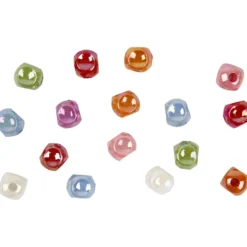 Tärningspärlor, stl. 10x10 mm, Hålstl. 4 mm, ca. 520 st., mixade färger, 400 g, 700 ml/ 1 burk