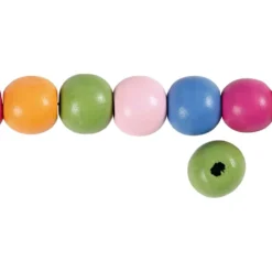 Träpärlor, Dia. 12 mm, Hålstl. 2,5-3 mm, ca. 40 mix., mixade färger, 22 g/ 1 förp.