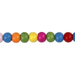 Träpärlor, Dia. 8 mm, Hålstl. 1,5-2 mm, ca. 90 mix., mixade färger, 16 g/ 1 förp.