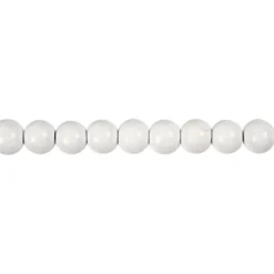Träpärlor, Dia. 8 mm, Hålstl. 2 mm, ca. 80 st., vit, 15 g/ 1 förp.