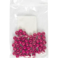 Träpärlor, Dia. 8 mm, Hålstl. 2 mm, rosa, 50 st./ 1 förp.