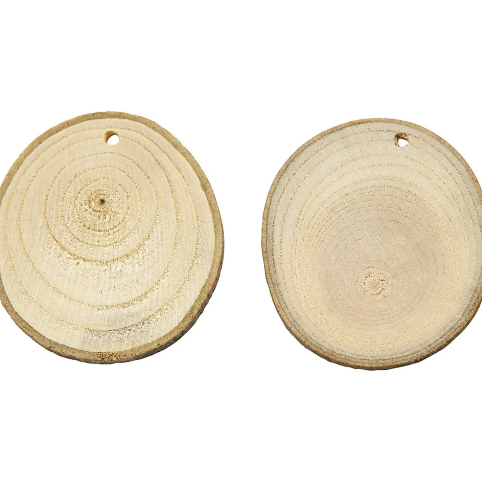 Träskivor med hål, Dia. 40-70 mm, Hålstl. 4 mm, tjocklek 5 mm, ca. 250 g, 25 st./ 1 förp.