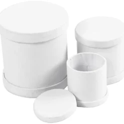 Trumaskar, stl. 4x4 + 5x5 + 6,5x7 cm, vit, 1 set