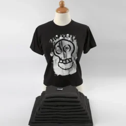 T-shirts, B: 32 cm, stl. 3-4 år, rund hals, 145 g, svart, 1 st.