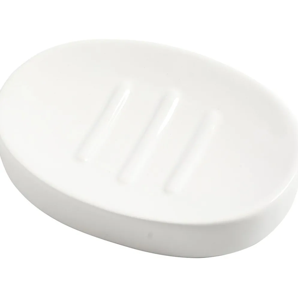 Tvålkopp, H: 2,5 cm, L: 13,5 cm, B: 10 cm, vit, 1 st.