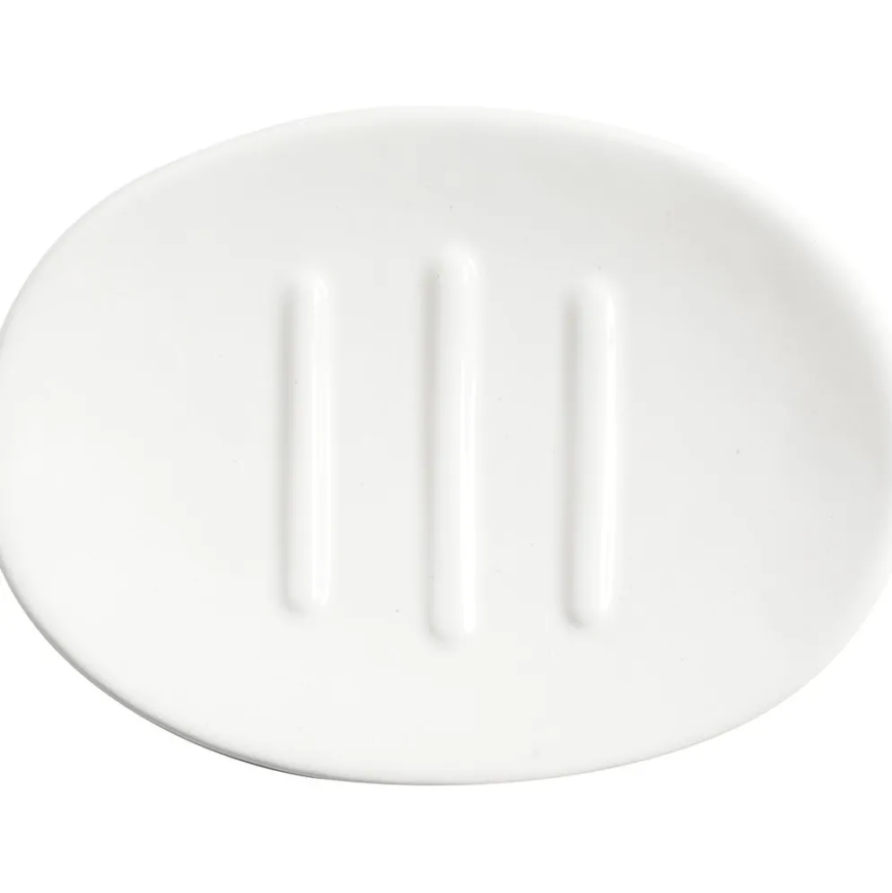 Tvålkopp, H: 2,5 cm, L: 13,5 cm, B: 10 cm, vit, 1 st.