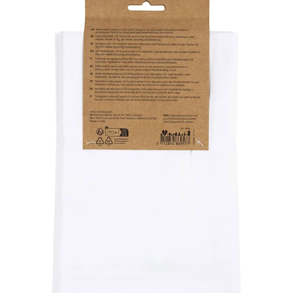 Tygservetter, stl. 42x42 cm, 145 g, vit, 4 st./ 1 förp.