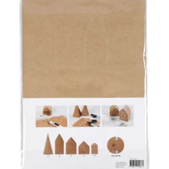 Utstansade hus och träd, H: 5,7-10 Cm cm, 1 set