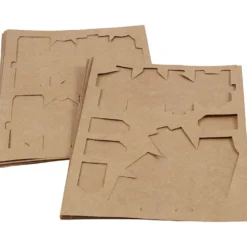 Utstansade hus och träd, H: 5,7-10 Cm cm, 1 set
