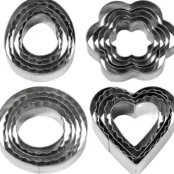 Utsticksform, Blomma, cirkel, hjärta och ägg, stl. 8 cm, 20 st./ 1 förp.