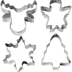 Utsticksform, julgran, ängel, ren, snökristall, H: 8 cm, 4 st./ 1 förp.