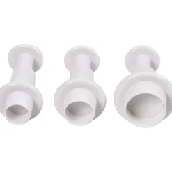Utsticksform med prägel, cirkel, Dia. 1,1+1,3+1,7 cm, vit, 3 st./ 1 förp.