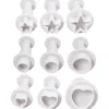 Utsticksform med prägel, stjärna, cirkel, hjärta, Dia. 1,1-3, vit, 9 st./ 1 förp.