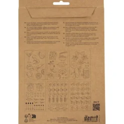 Vattenlösliga Broderiark, dekorativa motiv, A5, ark 148,5x210 mm, 6 ark/ 1 förp.