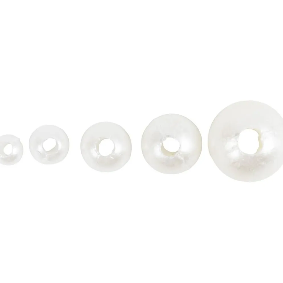 Vaxpärlor, Dia. 3-8 mm, Hålstl. 1,3-2,5 mm, ca. 5000, vit, pärlemor, 430 g, 700 ml/ 1 burk