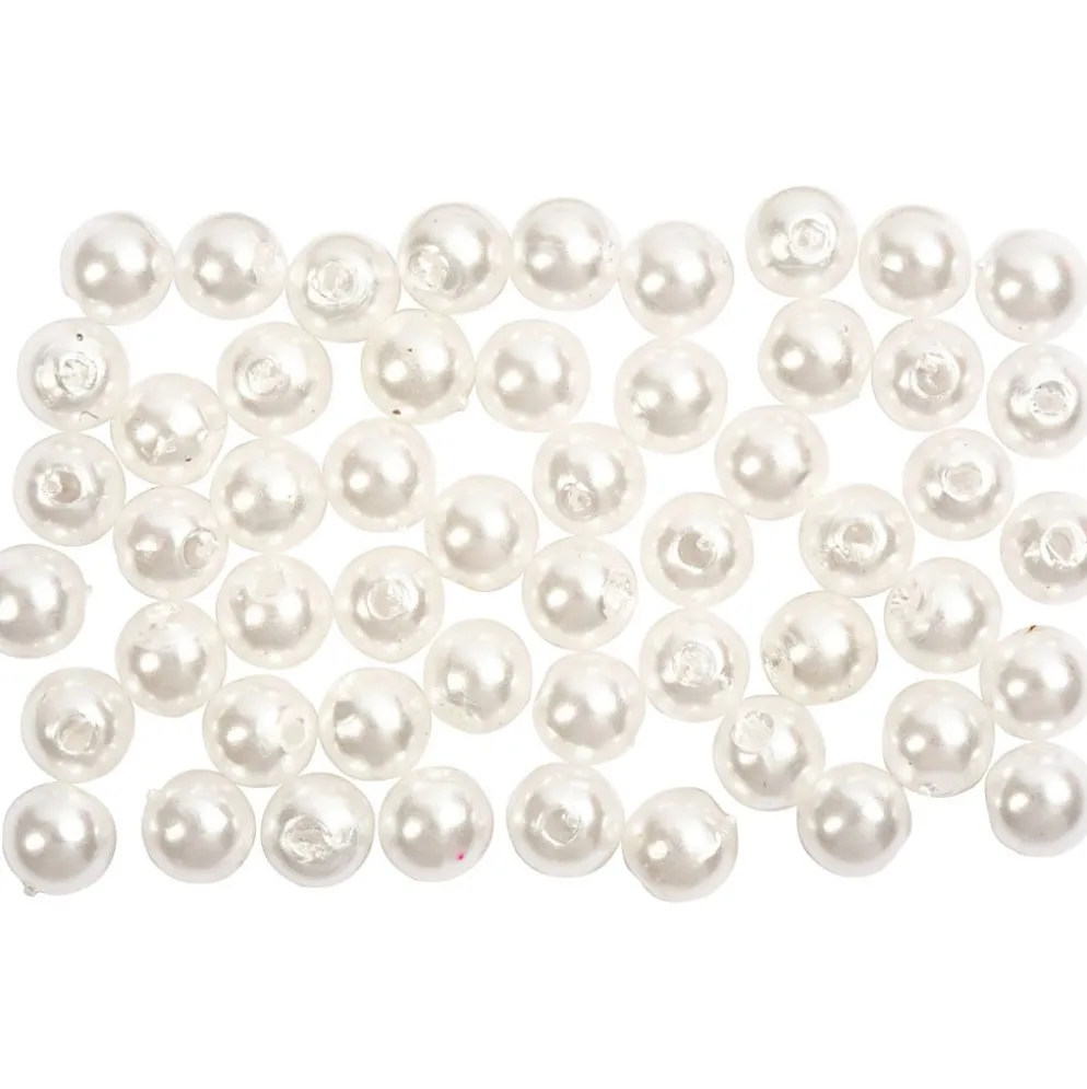 Vaxpärlor, Dia. 5 mm, Hålstl. 0,7 mm, pärlemor, 100 st./ 1 förp.